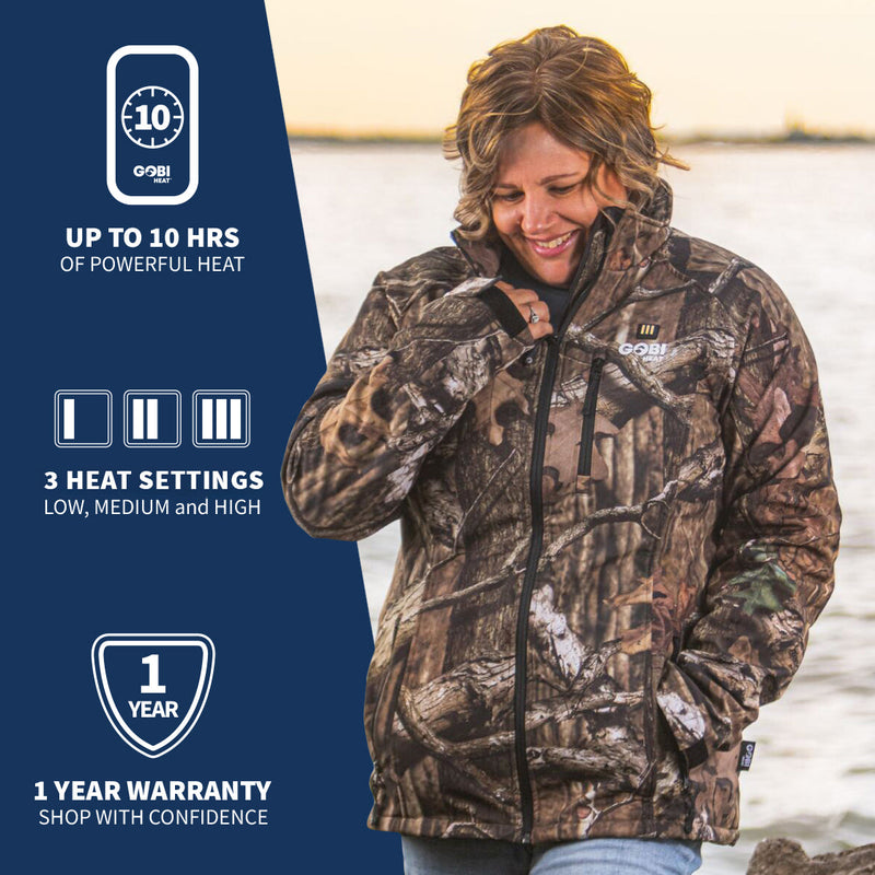 Load image into Gallery viewer, Sahara Women's Heated Hunting Jacket - Mossy Oak Camo
