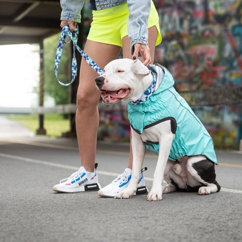 Load image into Gallery viewer, Reversible Raincoat - Neon Aqua with Iridescent
