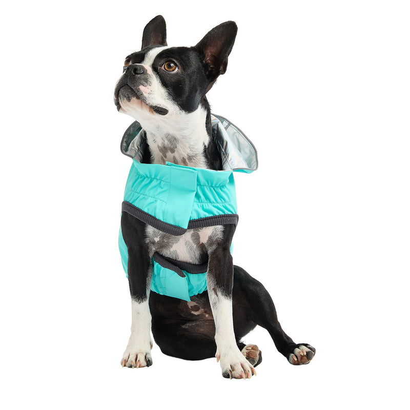Load image into Gallery viewer, Reversible Raincoat - Neon Aqua with Iridescent
