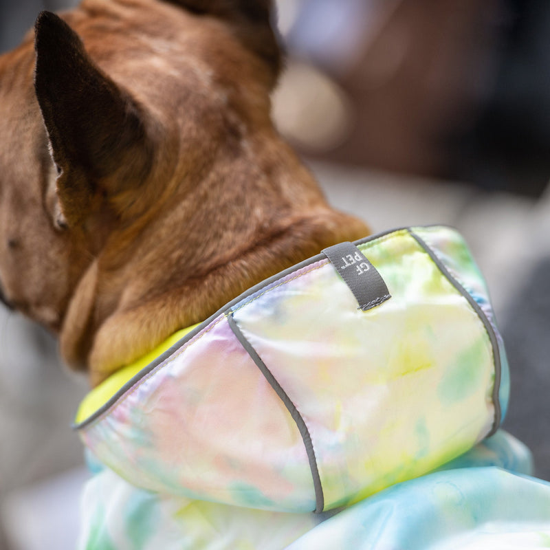 Load image into Gallery viewer, Reversible Raincoat - Neon Yellow with Tie Dye
