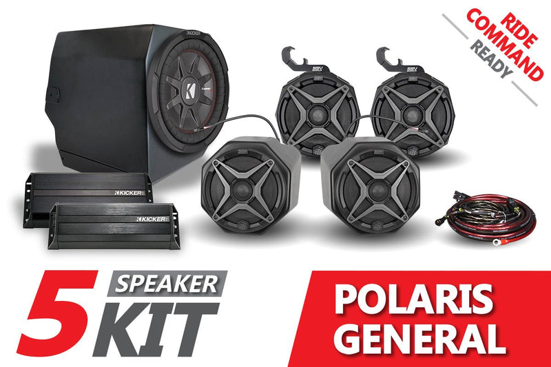 Load image into Gallery viewer, 2016-2020 Polaris General SSV Works 5-Speaker Plug-&amp;-Play System for Ride Command
