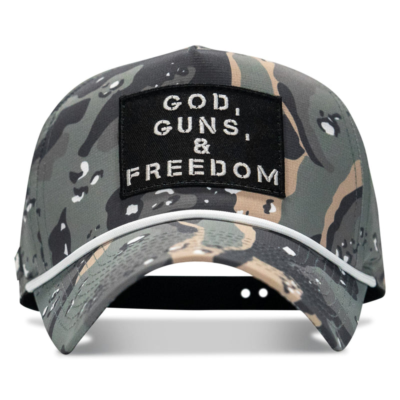 Load image into Gallery viewer, God, Guns, And Freedom Patch Weekender Snapback Hat
