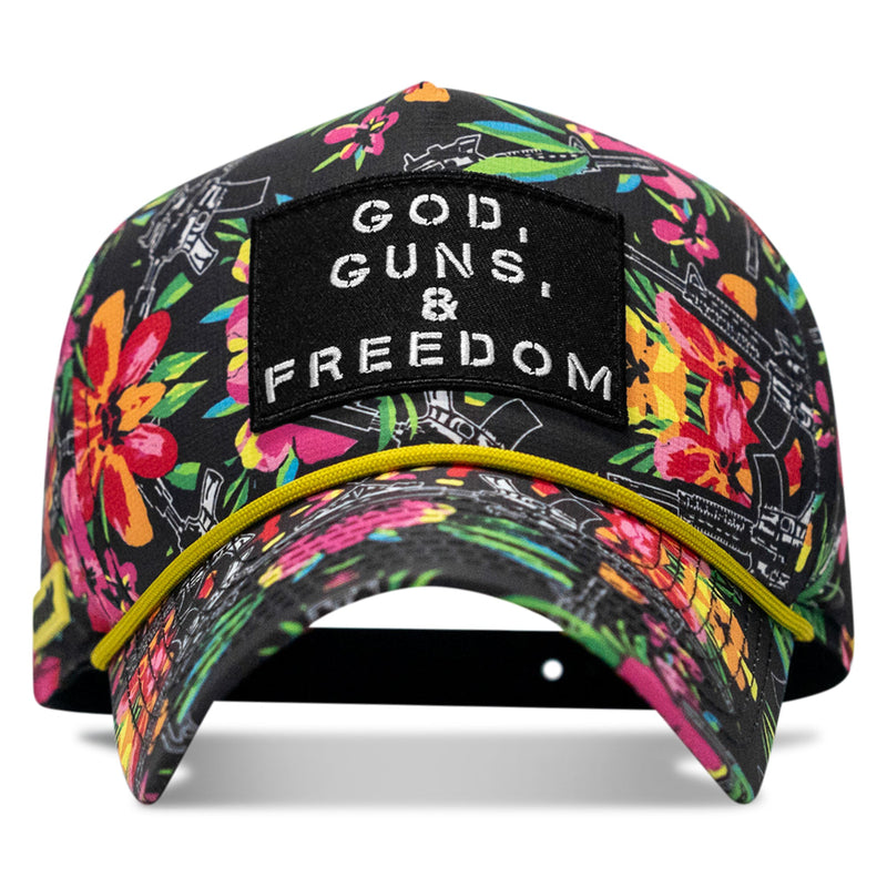 Load image into Gallery viewer, God, Guns, And Freedom Patch Weekender Snapback Hat
