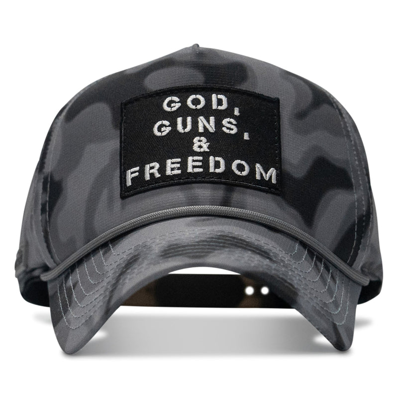Load image into Gallery viewer, God, Guns, And Freedom Patch Weekender Snapback Hat
