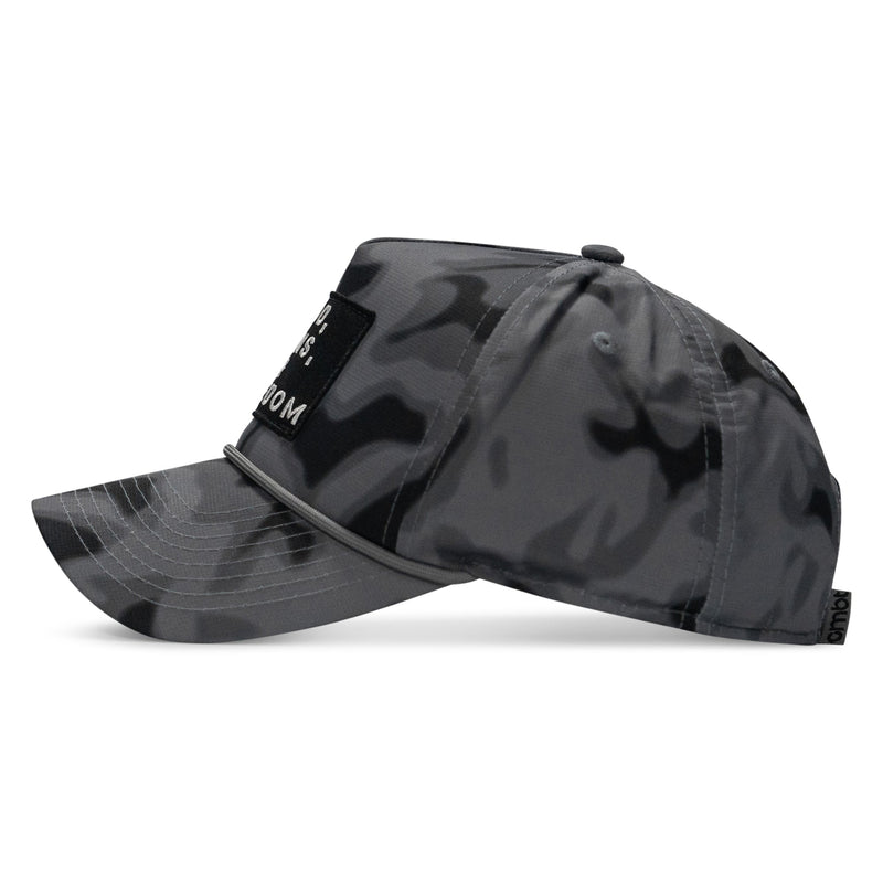 Load image into Gallery viewer, God, Guns, And Freedom Patch Weekender Snapback Hat

