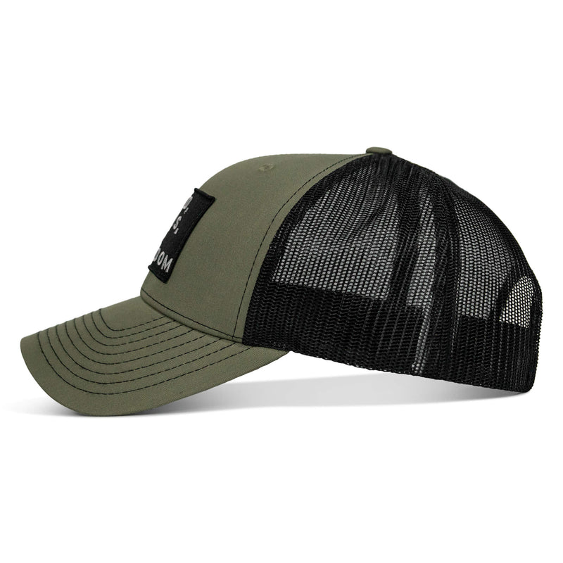 Load image into Gallery viewer, God, Guns, And Freedom Patch Mid-Profile Mesh Snapback Hat
