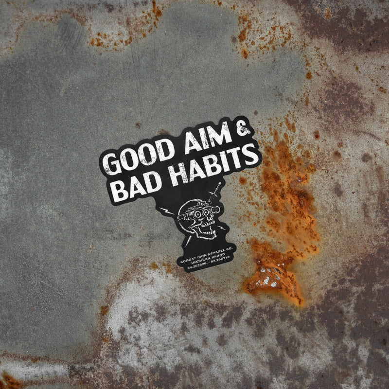 Load image into Gallery viewer, Good Aim &amp; Bad Habits Decal
