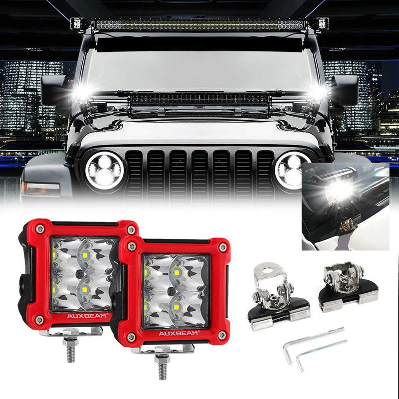 Load image into Gallery viewer, 3 Inch 40W Spot/Flood Beam LED Pods Light + Universal LED Working Lights Mounting Brackets
