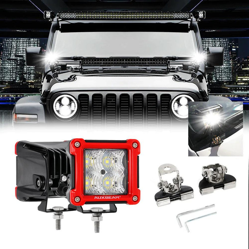 Load image into Gallery viewer, 3 Inch 40W Spot/Flood Beam LED Pods Light + Universal LED Working Lights Mounting Brackets
