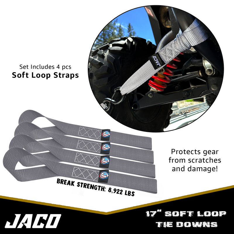 Load image into Gallery viewer, Heavy Duty Ratchet Tie Down Straps with Soft Loops (1.6&quot; x 8 ft) | AAR Certified Break Strength (5,208 lbs)
