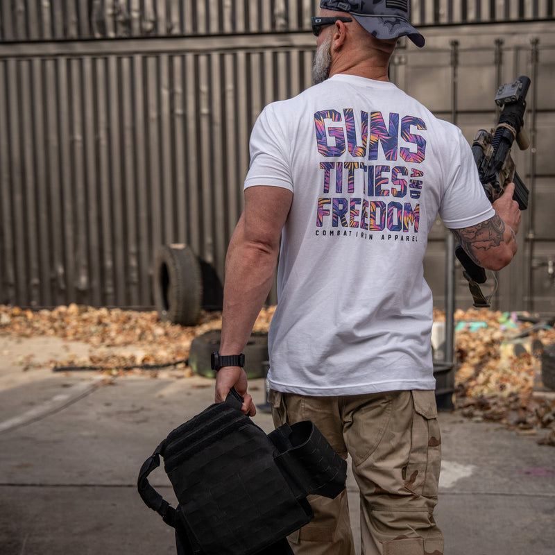 Load image into Gallery viewer, Guns, Titties And Freedom Men's T-Shirt
