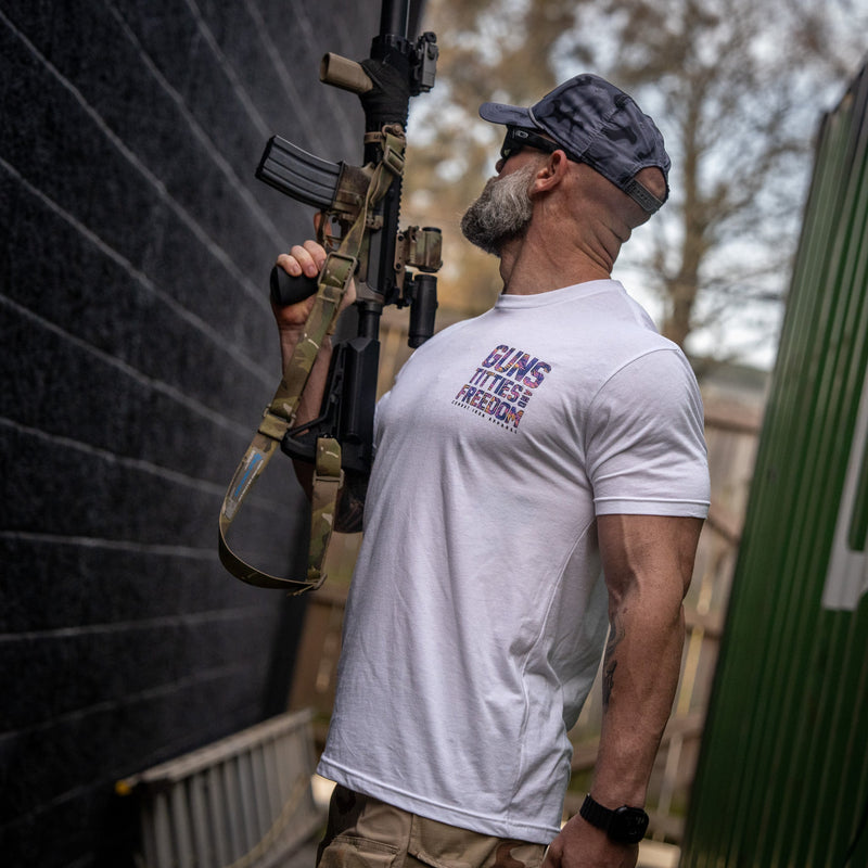 Load image into Gallery viewer, Guns, Titties And Freedom Men's T-Shirt
