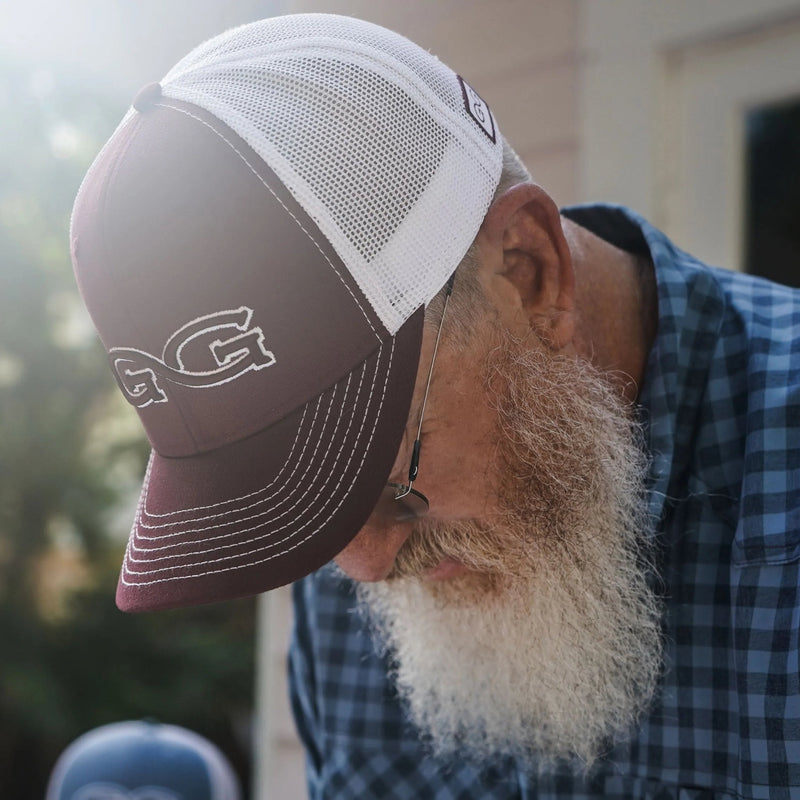 Load image into Gallery viewer, Maroon Cap | White MeshBack
