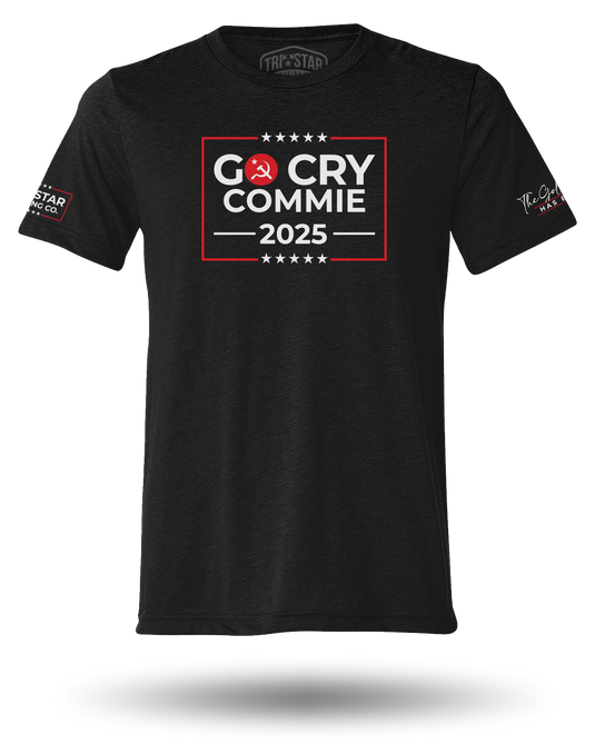 GO CRY COMMIE TEE - BLACK (SM - LG, 6XL)