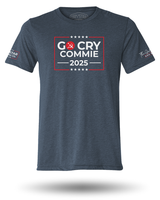 GO CRY COMMIE TEE - MIDNIGHT NAVY (SM - LG)