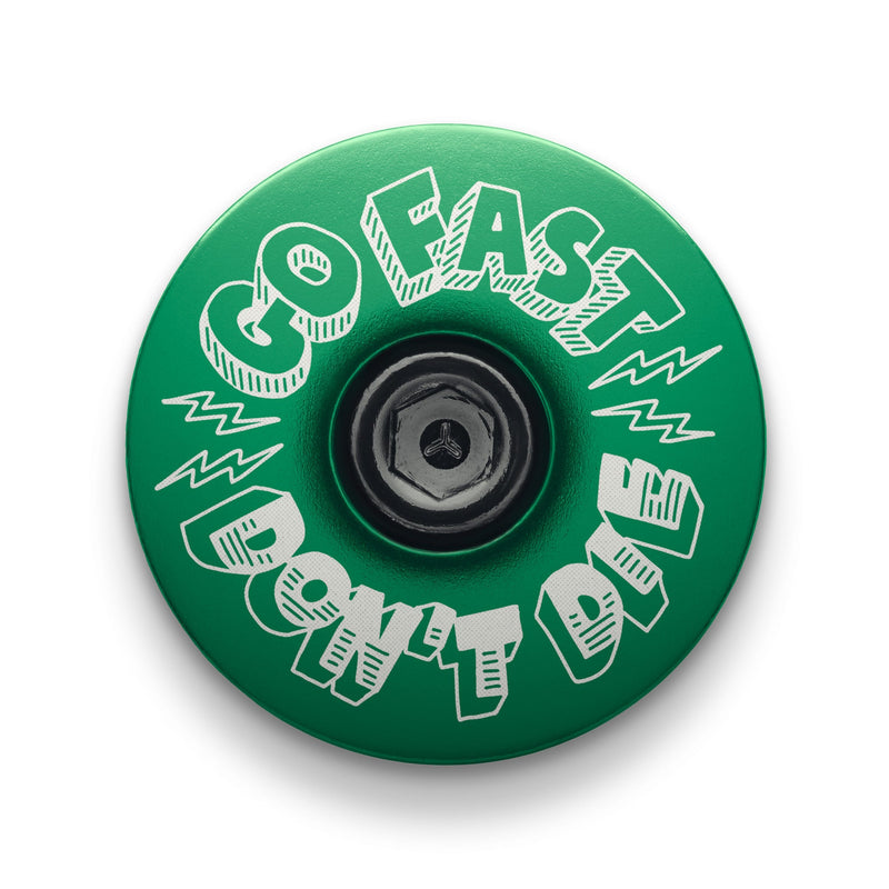 Load image into Gallery viewer, Go Fast Don't Die x Dispatch Custom Bicycle Headset Cap

