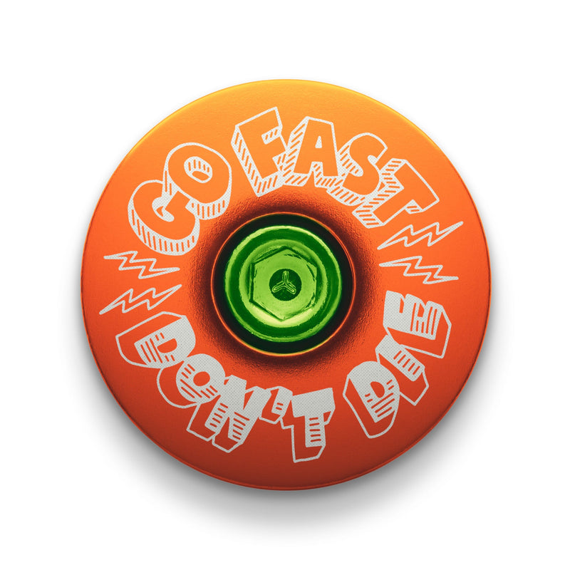 Load image into Gallery viewer, Go Fast Don't Die x Dispatch Custom Bicycle Headset Cap
