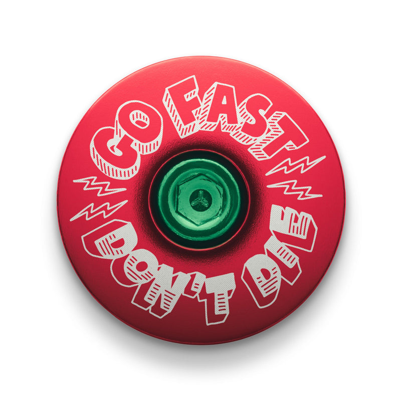 Load image into Gallery viewer, Go Fast Don't Die x Dispatch Custom Bicycle Headset Cap
