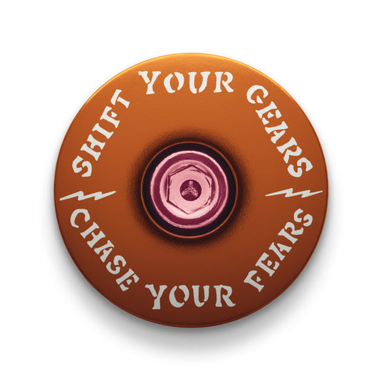 Chase Your Fears Go Fast Don't Die x Dispatch - Custom Bicycle Headset Cap