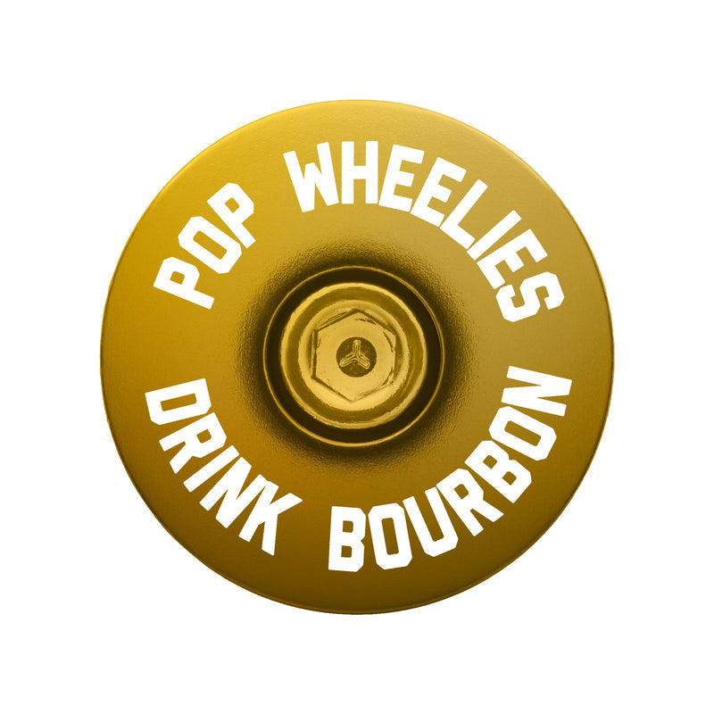 Load image into Gallery viewer, Pop Wheelies Drink Bourbon Bicycle Headset Cap
