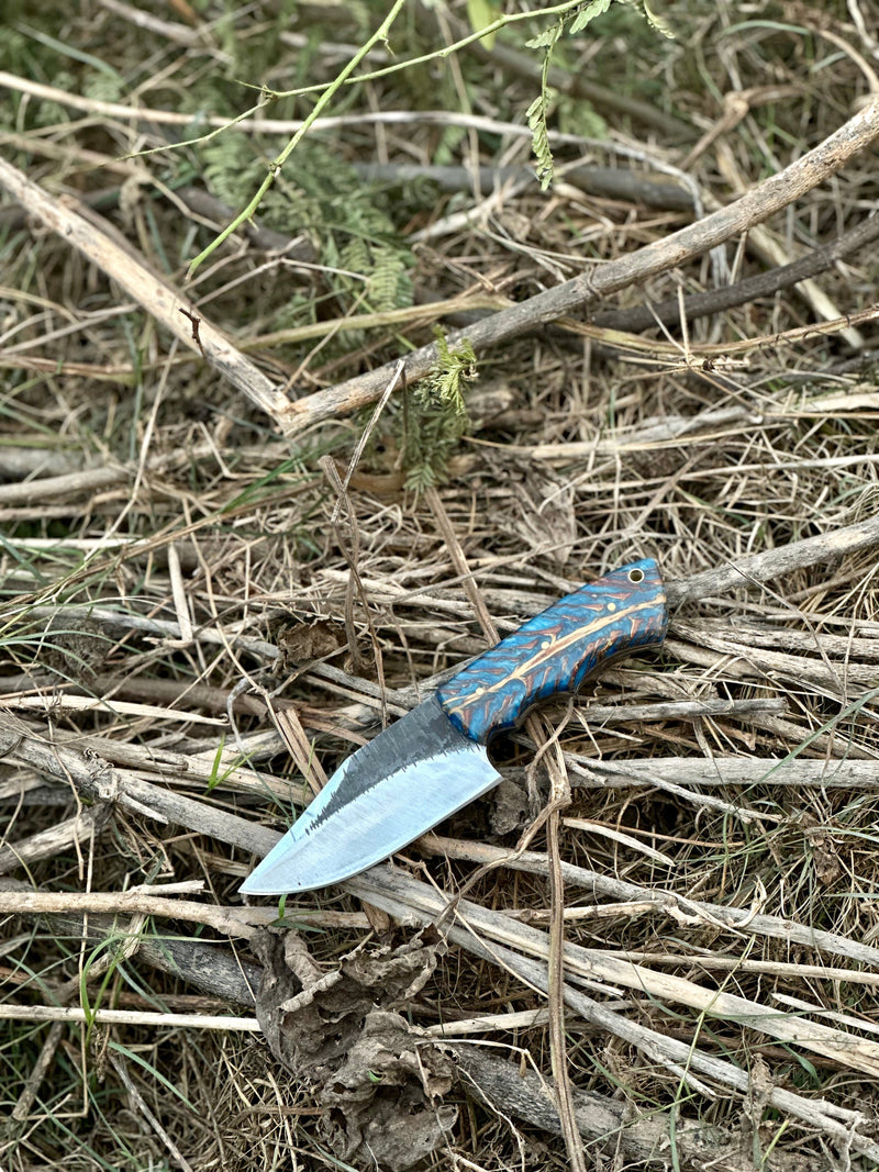 Load image into Gallery viewer, Good Hunting Knives – 9&quot; Hand-Forged J2 Steel Blade with Epoxy Resin Handle &amp; Leather Sheath
