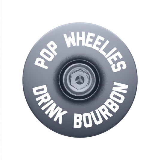 Pop Wheelies Drink Bourbon Bicycle Headset Cap