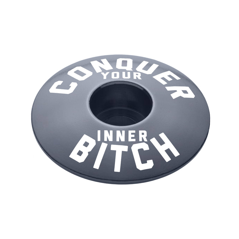Load image into Gallery viewer, Conquer Your Inner Bitch Custom Bicycle Headset Cap
