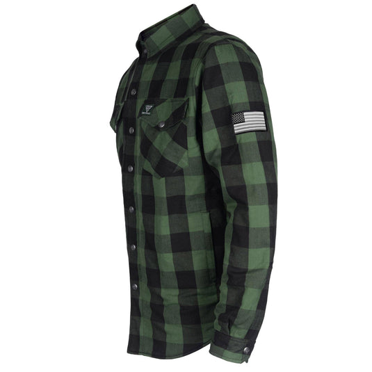 Protective Flannel Shirt - Dark Green Checkered