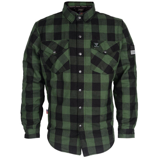 Protective Flannel Shirt - Dark Green Checkered