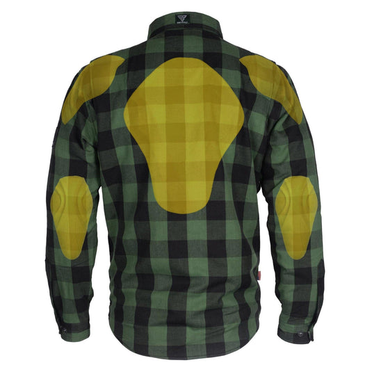Protective Flannel Shirt - Dark Green Checkered