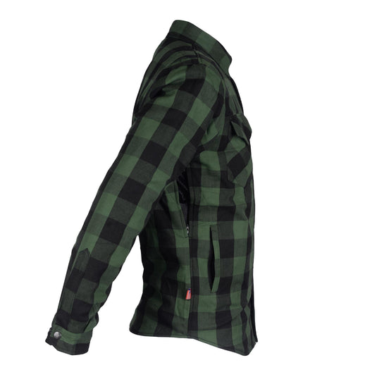 Protective Flannel Shirt - Dark Green Checkered