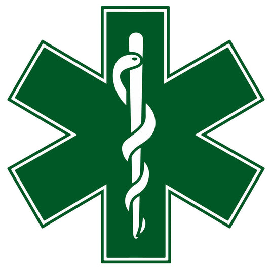 DARK GREEN STAR OF LIFE REFLECTIVE WINDOW DECAL
