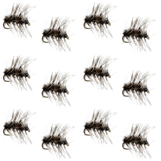 Griffiths Gnat Midge Trout Dry Fly Fishing Flies - 1 Dozen Flies Size 18