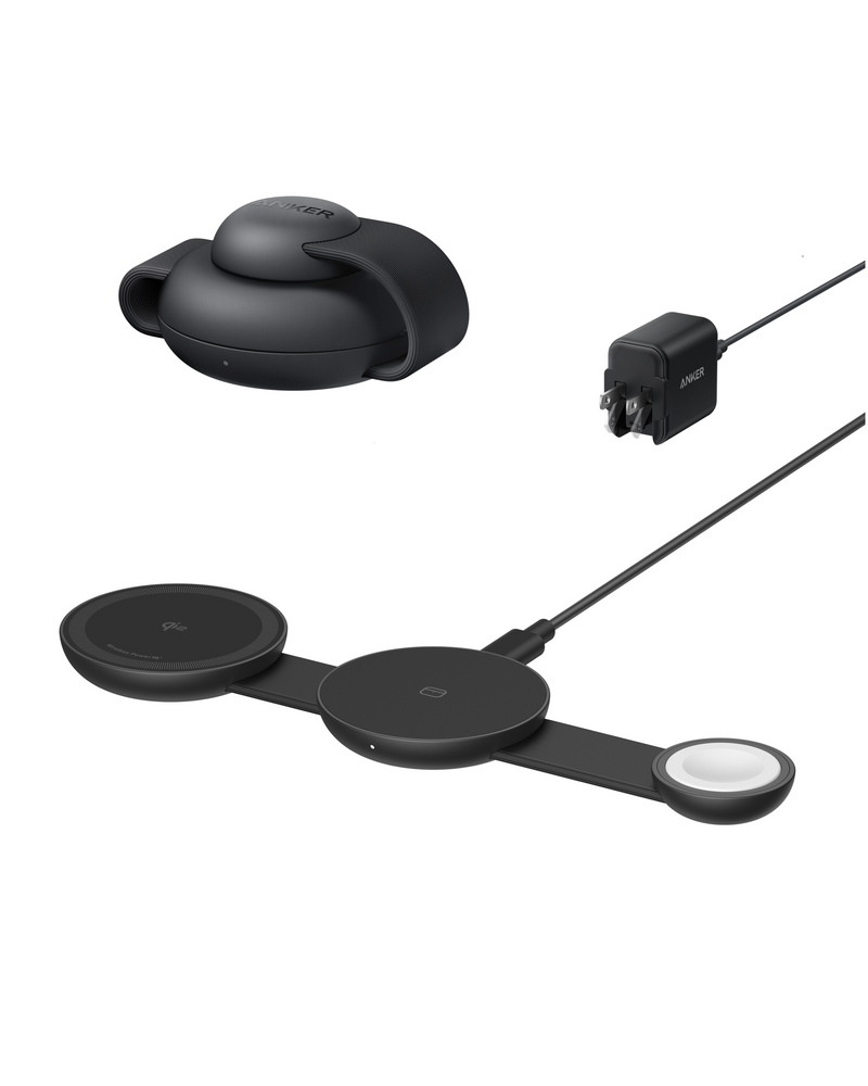 Load image into Gallery viewer, Anker MagGo Wireless Charging Station (3-in-1, Foldable Pad)
