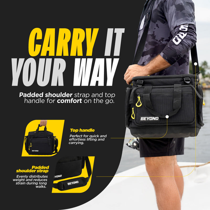 Load image into Gallery viewer, Beyond Fishing Hauler Tackle Bags  With or Without Tackle Box Available in Medium, Large, and Extra-Large
