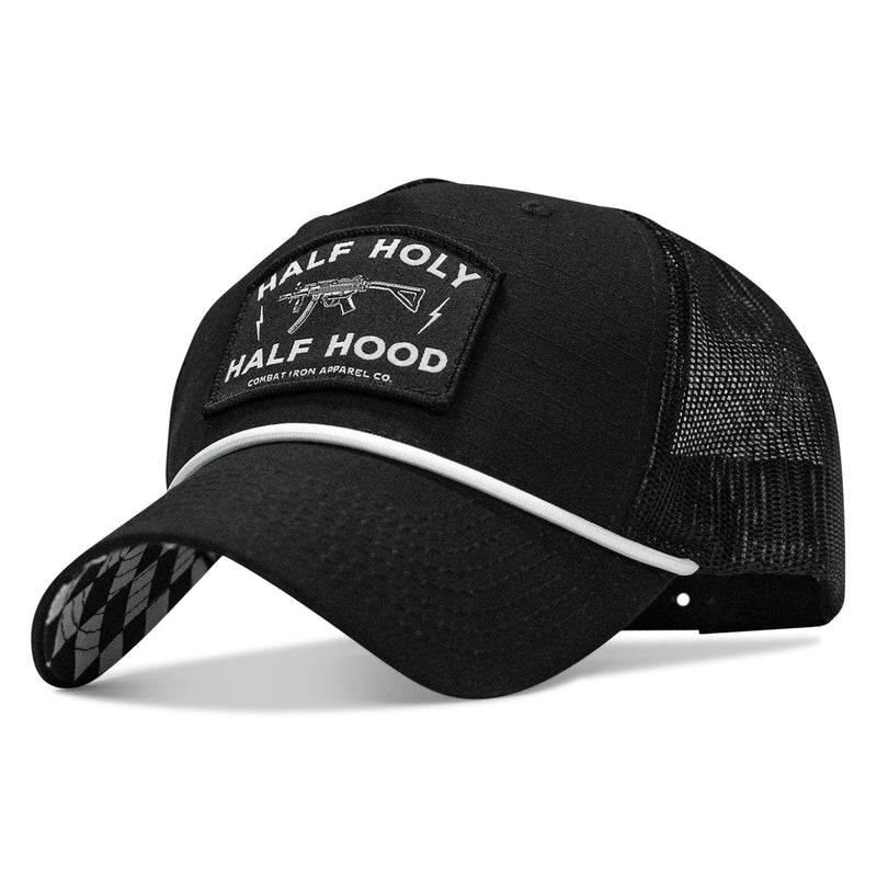 Load image into Gallery viewer, Half Hood. Half Holy Patch Rope Snapback Hat
