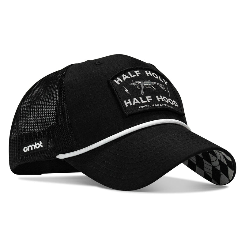 Load image into Gallery viewer, Half Hood. Half Holy Patch Rope Snapback Hat
