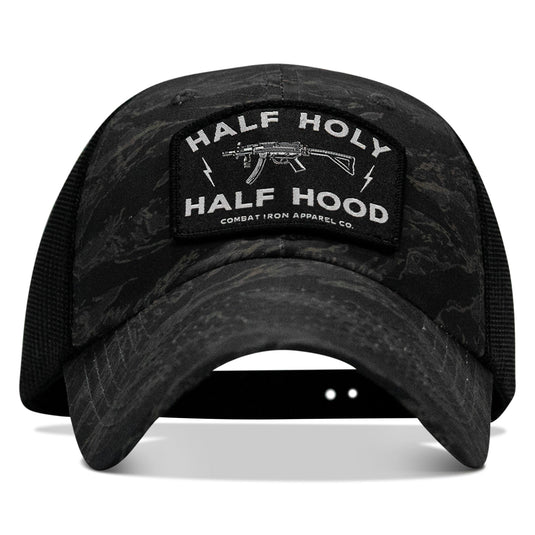 Half Holy. Half Hood Patch. Tactical Ripstop Mesh Snapback Hat