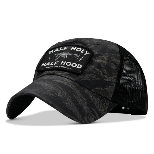 Half Holy. Half Hood Patch. Tactical Ripstop Mesh Snapback Hat