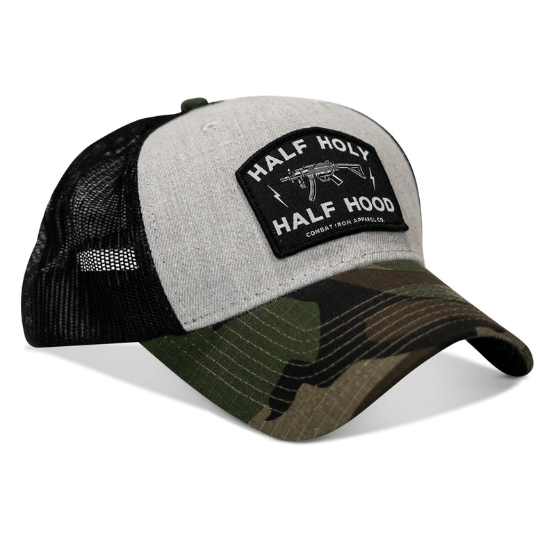 Load image into Gallery viewer, Half Holy. Half Hood. Patch Snapback Hat
