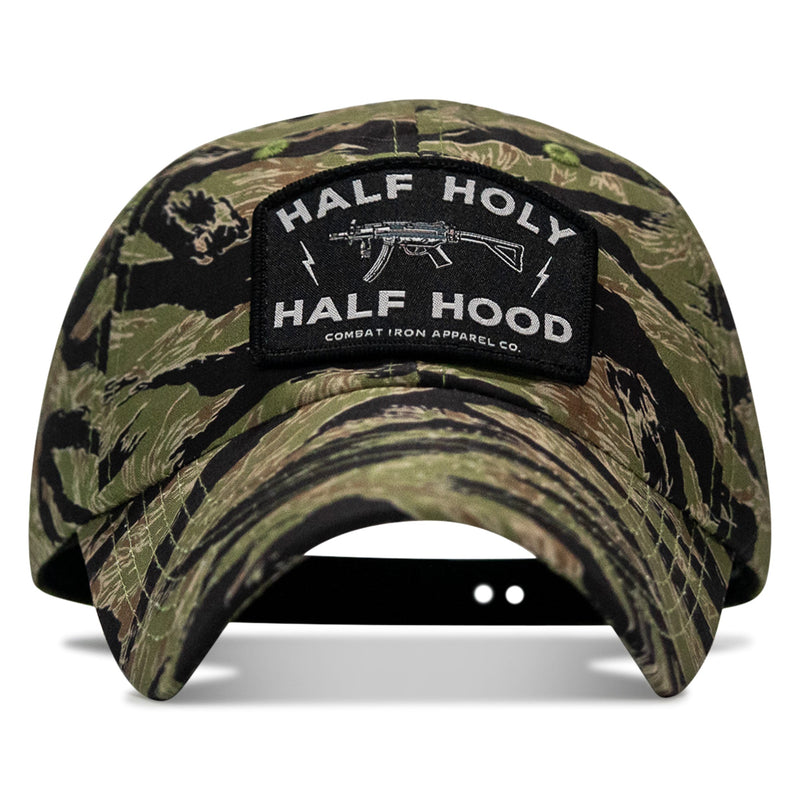 Load image into Gallery viewer, Half Holy. Half Hood Patch. Tactical Ripstop Mesh Snapback Hat
