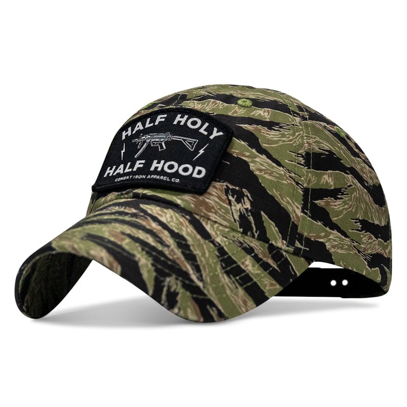 Load image into Gallery viewer, Half Holy. Half Hood Patch. Tactical Ripstop Mesh Snapback Hat
