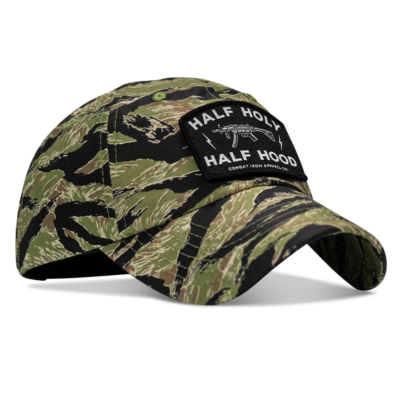 Load image into Gallery viewer, Half Holy. Half Hood Patch. Tactical Ripstop Mesh Snapback Hat
