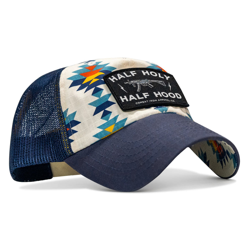 Load image into Gallery viewer, Half Holy. Half Hood Patch. Tactical Ripstop Mesh Snapback Hat
