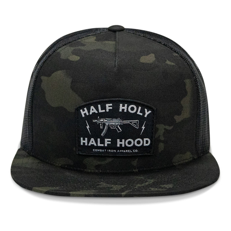 Load image into Gallery viewer, Half Holy. Half Hood. Flatbill Hat

