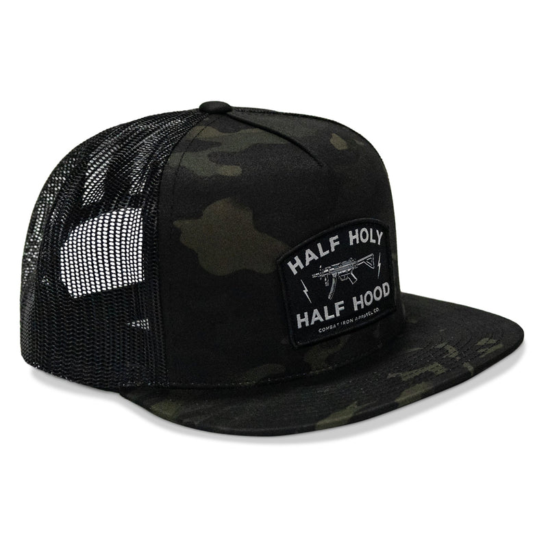 Load image into Gallery viewer, Half Holy. Half Hood. Flatbill Hat
