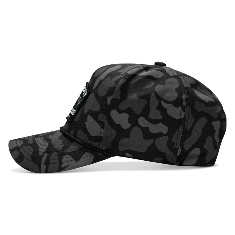 Load image into Gallery viewer, Half Holy. Half Hood. Patch 5 Pannel Rope Snapback
