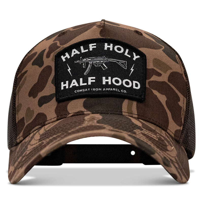 Load image into Gallery viewer, Half Holy. Half Hood. Patch Snapback Hat
