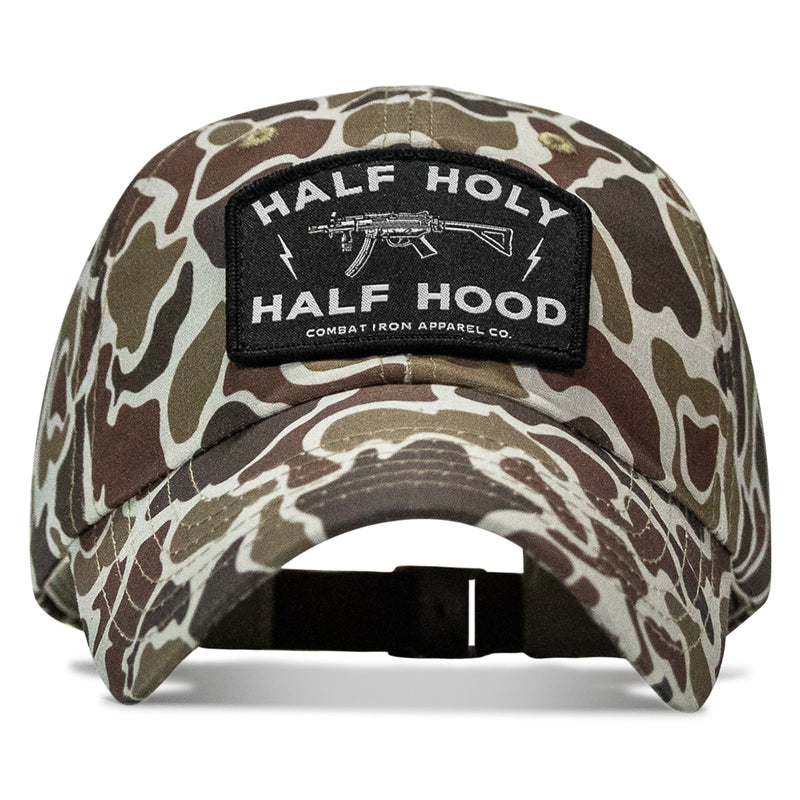 Load image into Gallery viewer, Half Holy. Half Hood Patch. Tactical Ripstop Mesh Snapback Hat
