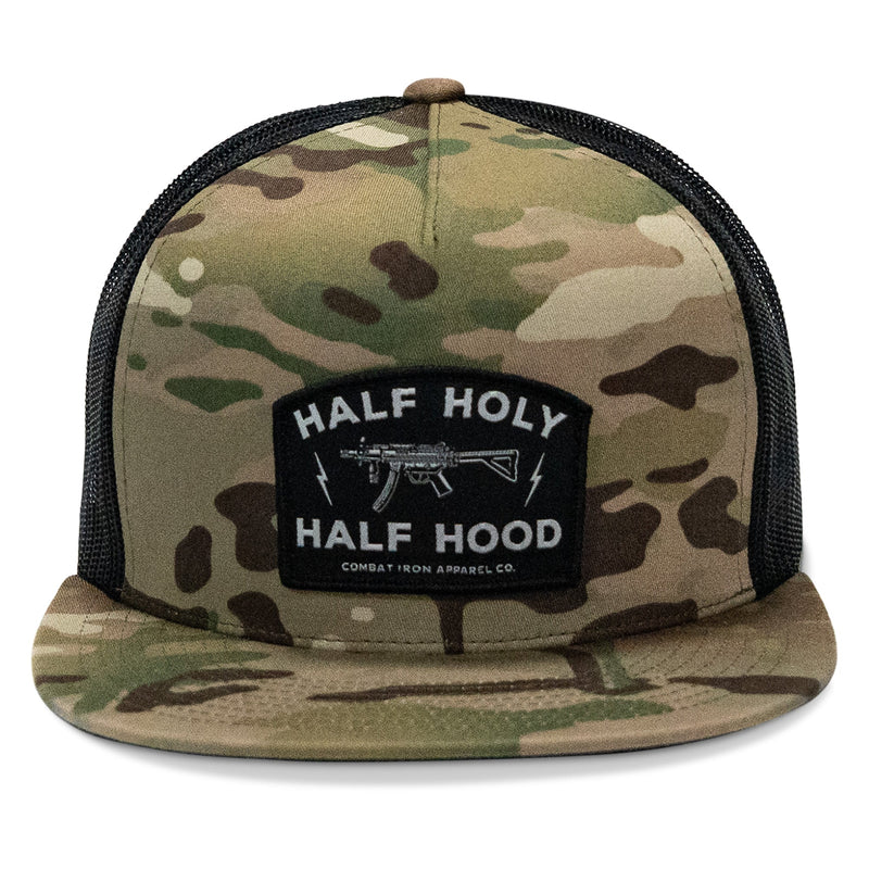 Load image into Gallery viewer, Half Holy. Half Hood. Flatbill Hat
